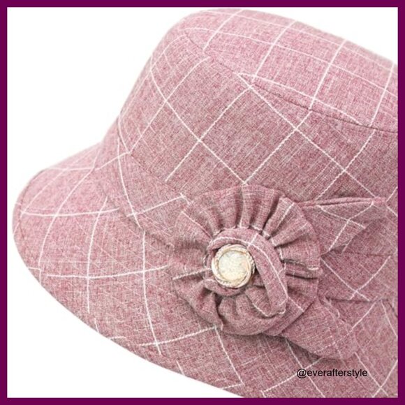 Vintage Floral Bucket Hat Cotton Polyester Adjustable Fedora main image 6